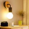 Modern E27 Edison Wall Lamp Contemporary Metal Loft Led Wood Sconce Type Sconceswarm Yellow