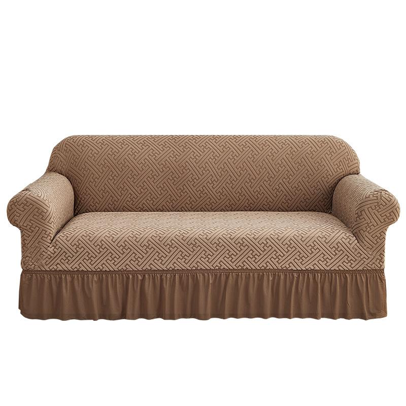Towel Jacquard Sofa Cover Skirt Elastic Sofa Cover Living Room Combination Non-Slip Elastic Sofa Cover