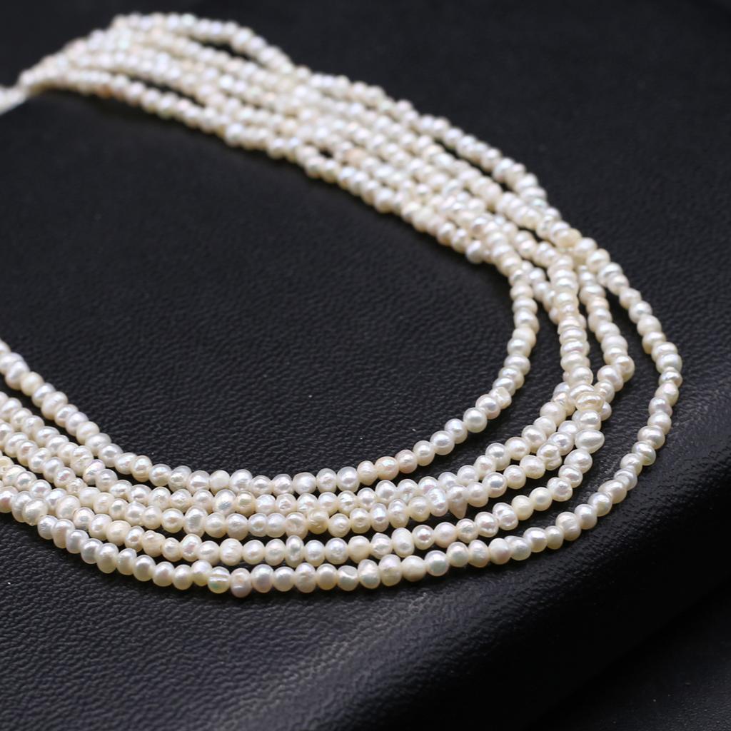 1String, White Natural Freshwater Pearls Beads, 2-2.5mm, for DIY Jewelry Making, Unique Birthday Party Wedding Crafts, 36cm