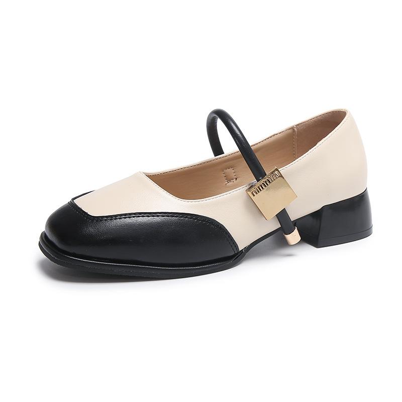 

Ретро туфли-лодочки на толстом каблуке в сказочном стиле женские 2025 весна и осень новые с открытым вырезом нежные с ремешком Мэри Джейн 40