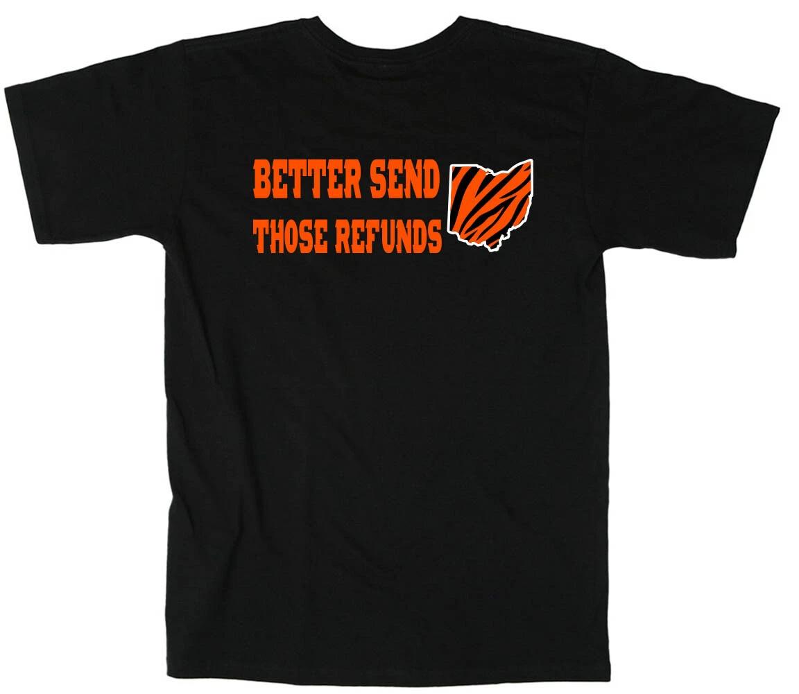 Joe Burrow Cincinnati Bengals Send Refunds Long Short Sleeve T-Shirt XXXXL