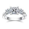 925 Silver Princess Cut Moissanite Ring with Twisted Arm and Four-Claw Setting - Light Luxury, High-End 18k Plated.