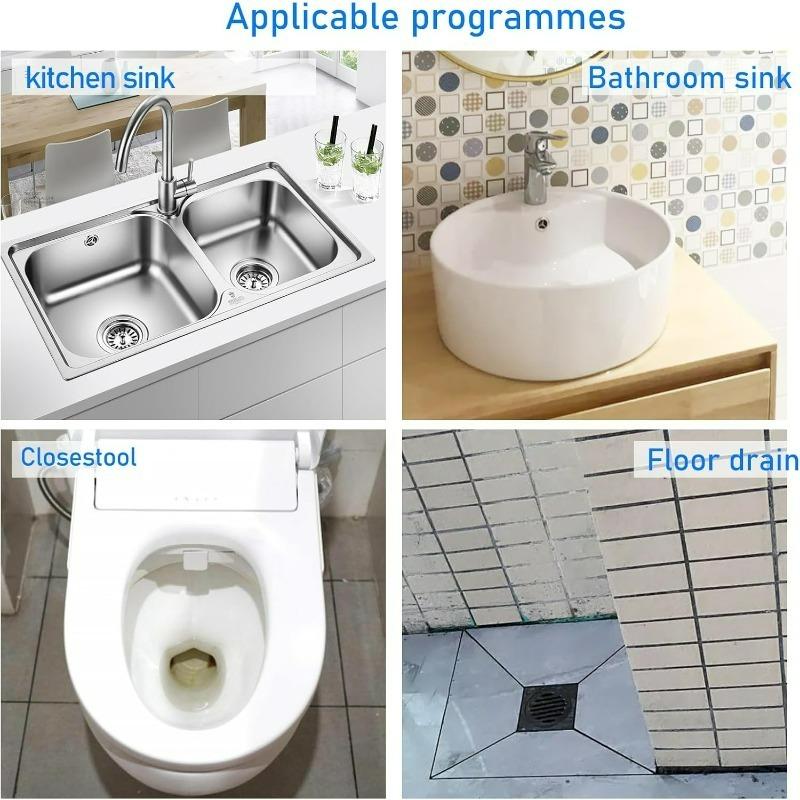 For 4 Pack Drain Snake Hair Remover Tool - Reusable Plumbing Unblocker for Kitchen, Bathroom, Shower, Toilet and Sink