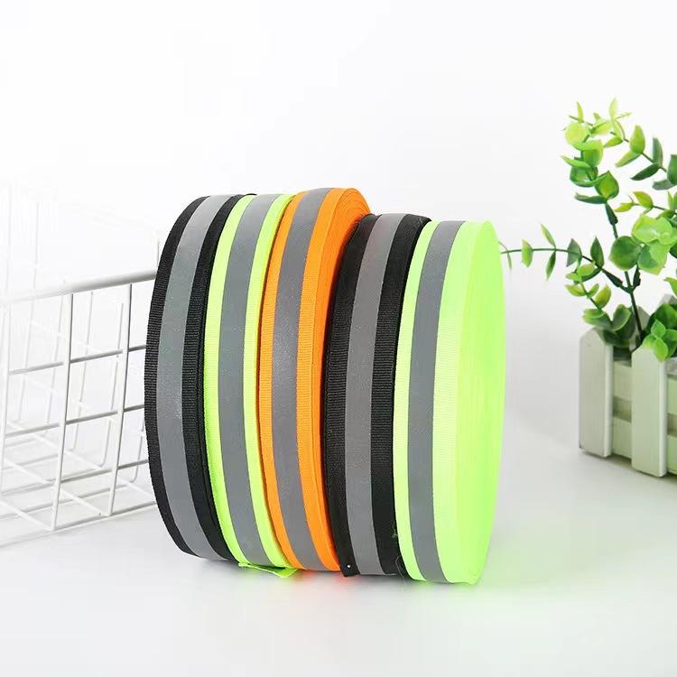 Luminous Reflective Strip Sanitation Clothing Apparel Warning Tape Color Polyester Reflective Webbing Handmade Diy Accessories Rope