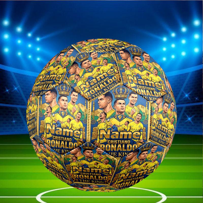 Custom Name Personalized Cristiano Ronaldo Print Size 5 Soccer Ball Training & Match Football, for Team, Kicking, Gift for Football Enthusiasts