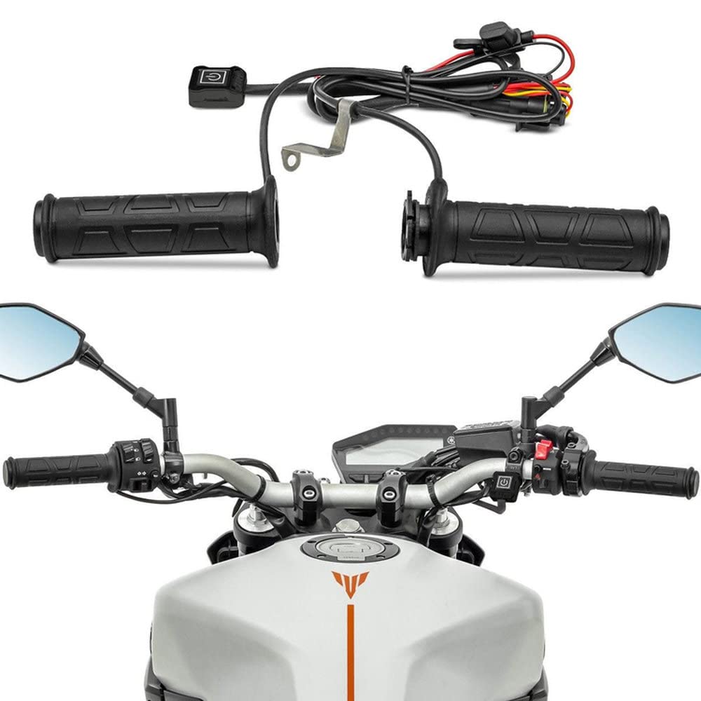SUNNY Motorcycle Heated Left and Right Penetrating 3 Temperature Cold Weather Overcurrent Ideal for Winter DC12V Only Grips, Set, Type, Settings,