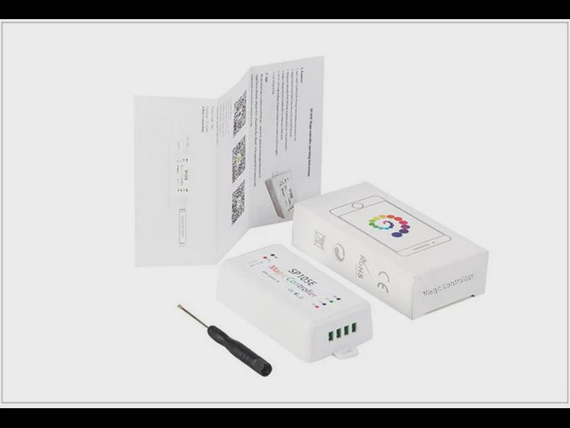 SP105E Bluetooth LED Strip Controller for WS2811/2812B, 5-24V, with Remote & App for Horse Racing Effects.