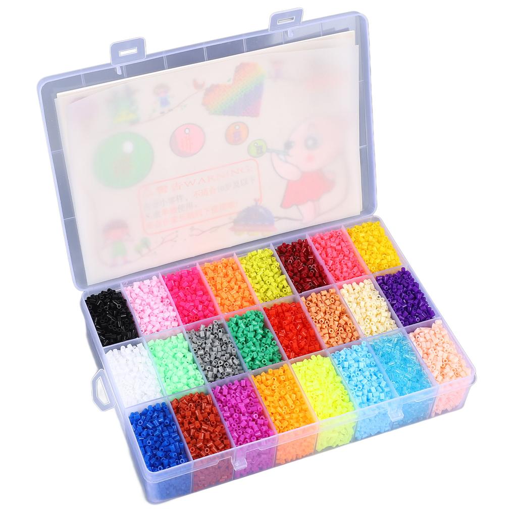 24 barevná sada tavných korálků 2,6 mm DIY 3D Stimulujte představivost Puzzle Sada tavných korálků pro děti