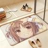 N-NEKOPARA Kawaii A-Azuki Short Plush Rug Carpet mat Machine Washable Soft Comfortable Anti‑Slip Floor Mat Home Decor