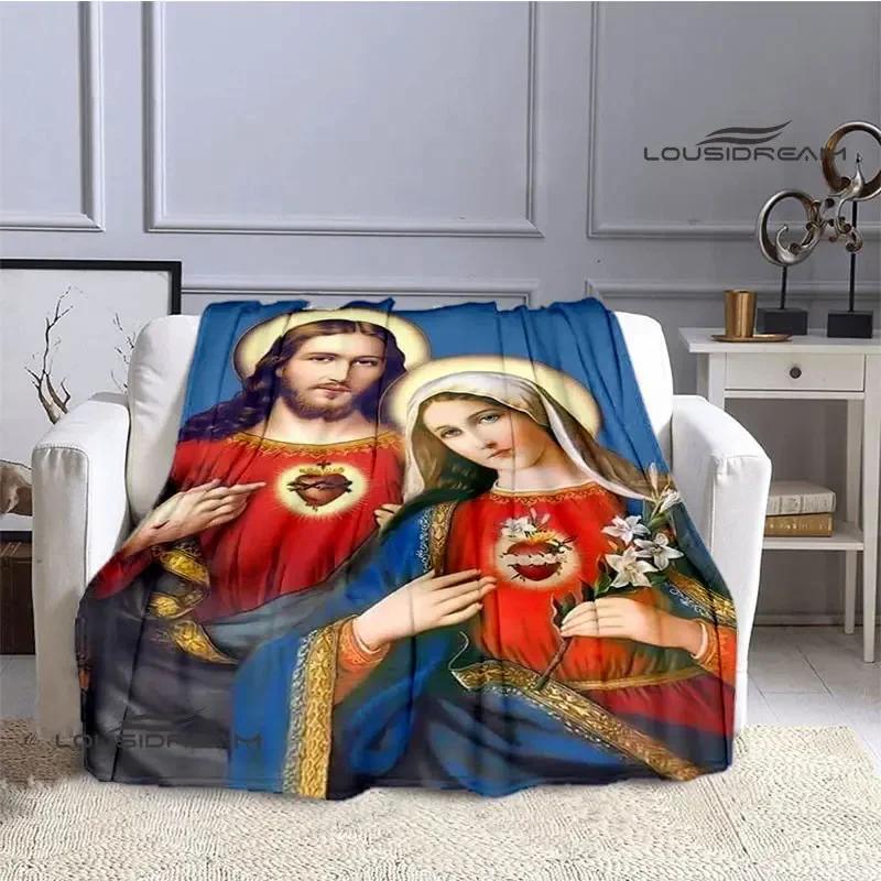 Virgin Mary Faith Print Blanket Flannel Soft Comfort Blanket Home Travel Blanket Kids Warm Blanket picnic blanket birthday gift