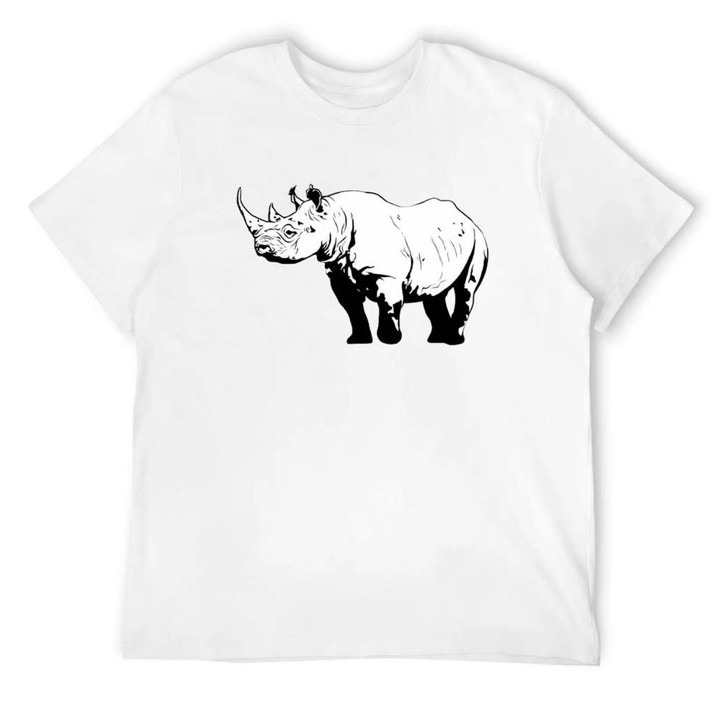 Black Rhino T-Shirt Vintage T Shirts Graphic Tee Shirt Fitted T Shirts For Men