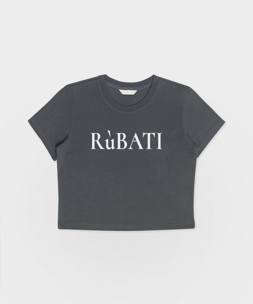 RUBATI Logo Crop T-Shirt_Charcoal