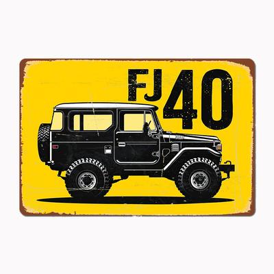 Land Cruiser FJ40 Metallschild Poster Garage Wohnzimmer Dekor Wohnzimmer Individuelle Vintage-Wanddekoration aus Blech