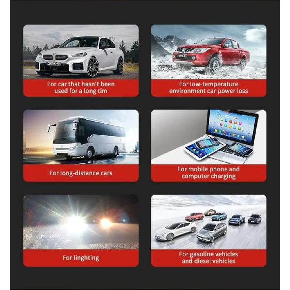 New 229800mAh Car Jump Starter Portable Power Bank Battery Starter 12V Gas and Diesel Vehicles Emergency Booster Assecories