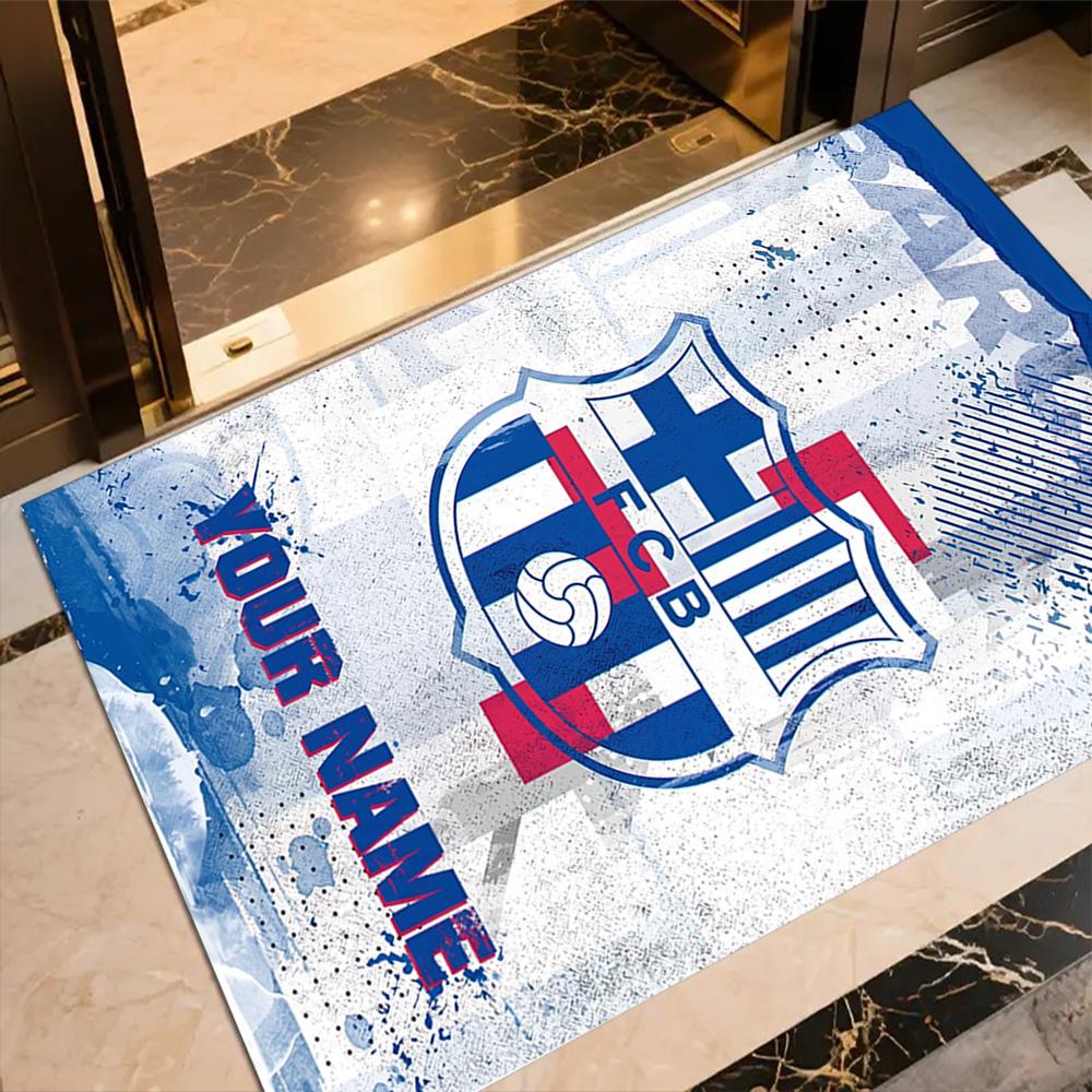 Barcelona Club Customize Text Floor Rug Office Rug Perfect for Entryway Study room Dormitory Decorate room Anti-slip Rug Decorate Offices