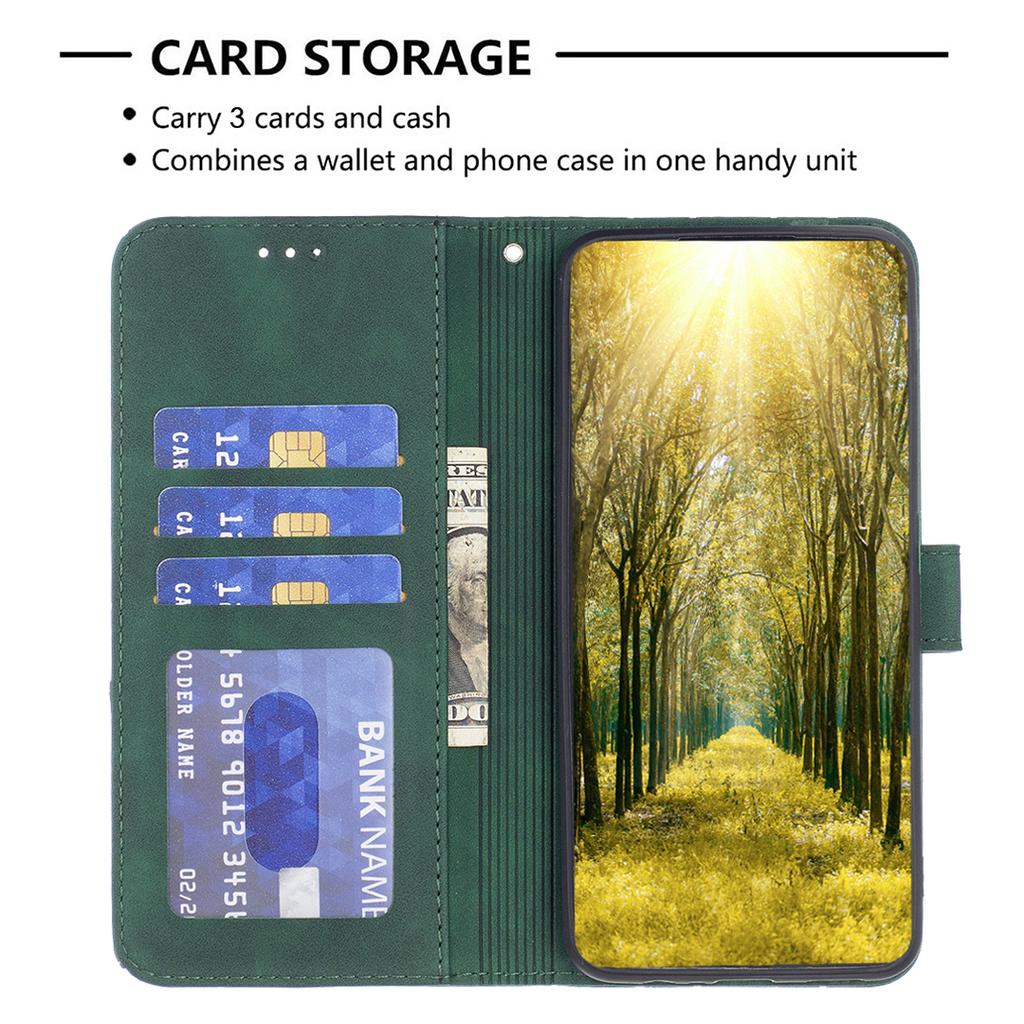 BINFEN COLOR For TECNO Camon 40 Pro 4G Phone Case Wallet Stand Geometry Imprinted Leather Cover