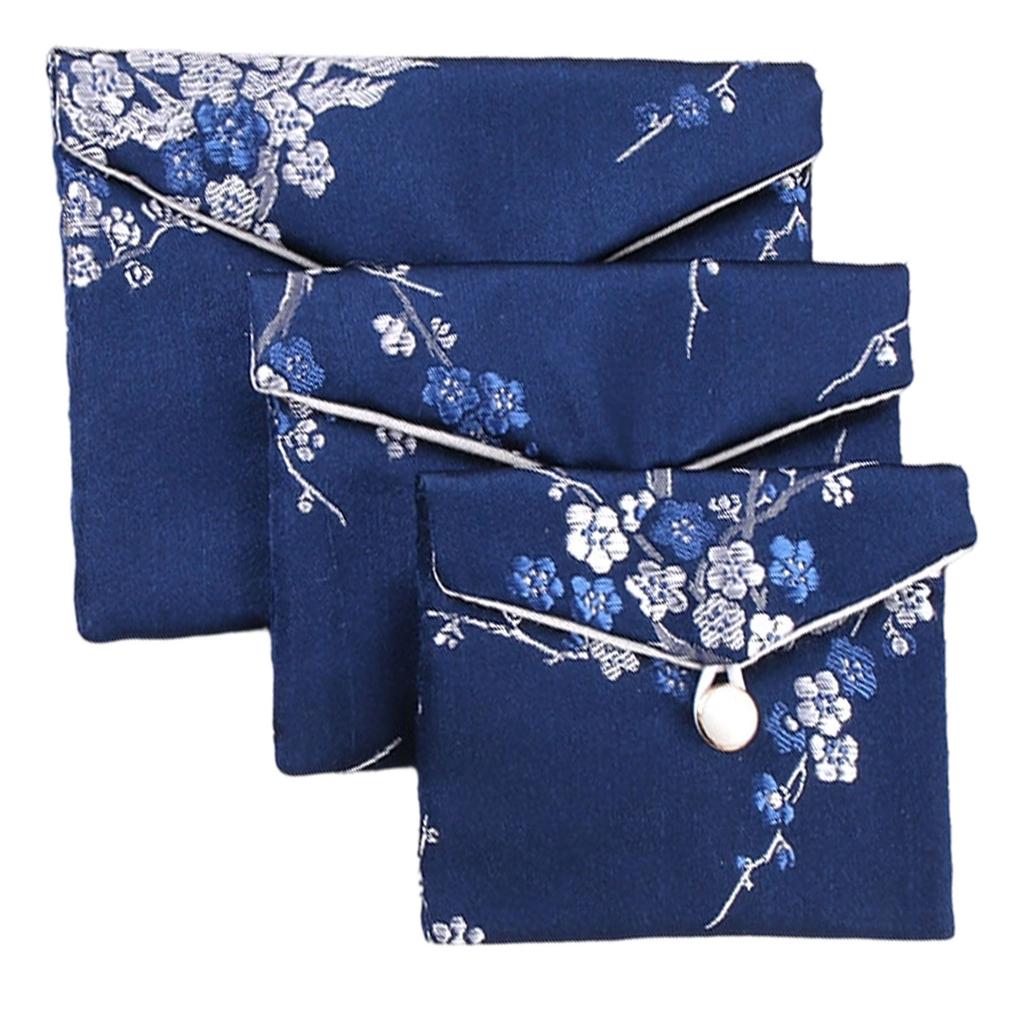 Brocade Fabric Jewelry Case Long Time Use with Antique Charm Organizers for Earrings