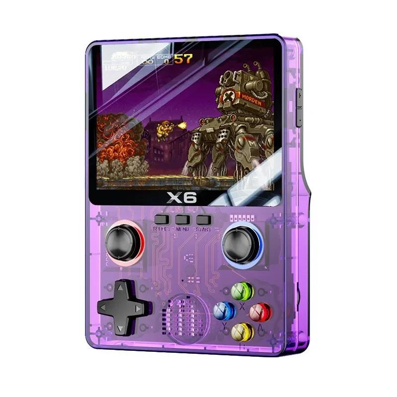 X6 3.5Inch IPS Screen Portable Handheld Game Player Dual Joystick Support 11 Simulators GBA Video Game Console for Kids Gifts