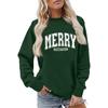 Women's Fashion Long Sleeve Christmas Printed Round Neck Loose Pullover Sweater Top