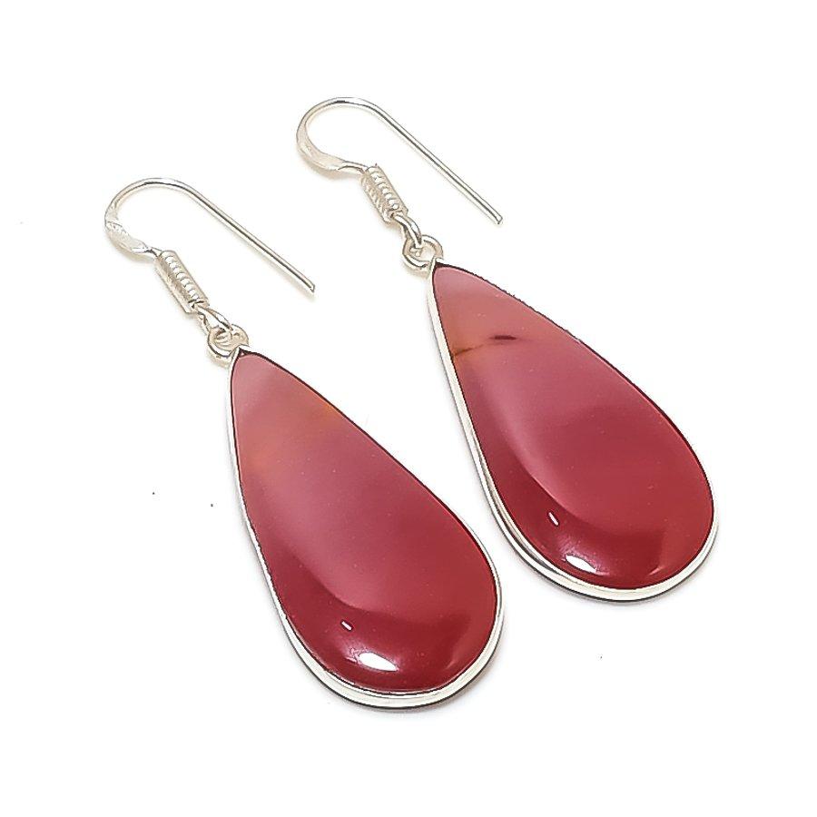 

Natural Mookaite Gemstone 925 Sterling Silver Jewelry Earring 2.09 AE-12117