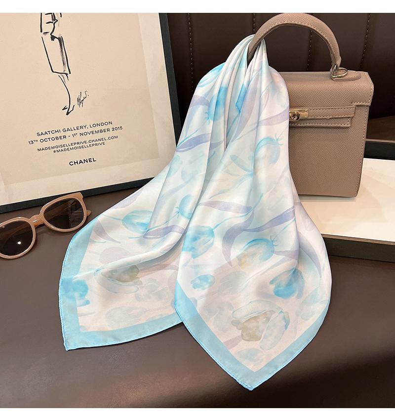Women S Fashion Tulip Pattern Small Square Scarf For Shirt Decoration
