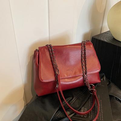 Borsa Piccola Quadrata con Catena Moda Borsa a Spalla da Donna Borsa a Mano Retro Borsa a Tracolla da Donna Borsa con Texture All-match
