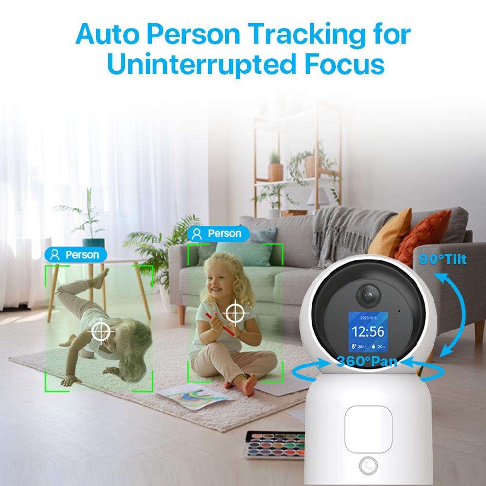 ZOSI C519M 4MP HD Video Intercom Camera AI Motion Detection Anti-Theft Indoor WiFi Camera,No TF Card