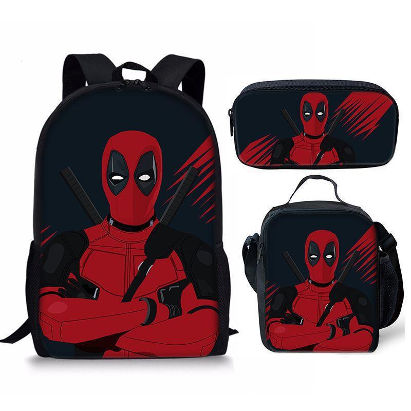 Backpack Satchel Pencil Case Three-Piece Set Student Schoolbag Cartoon Children'S Backpack