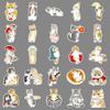 50 Cute Hand-Drawn Kitten Doodle Stickers for Water Bottles and Computers