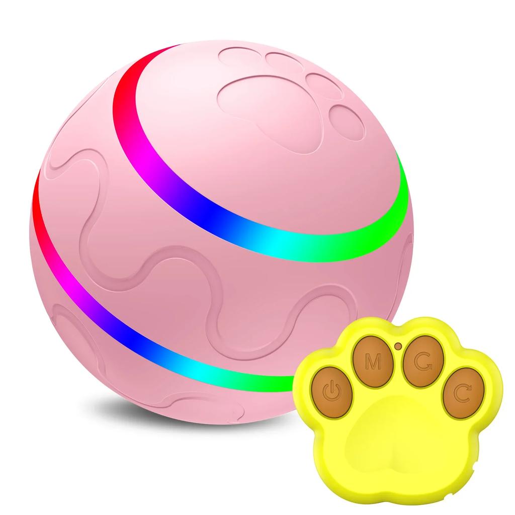 Interactive Pet Ball Remote Control Flashing Rolling Jumping Rotating Waterproof Dog Chew Toy Ball for Aggressive Chewers
