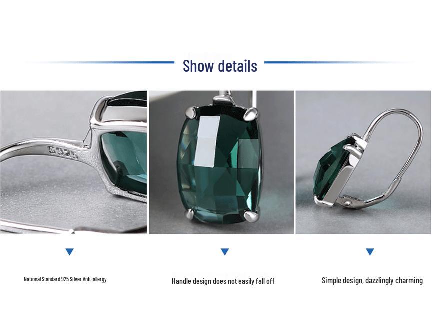 2022 S925 Silber Grüne Kristall Tropfenohrringe - Elegantes Langes Design für Frauen