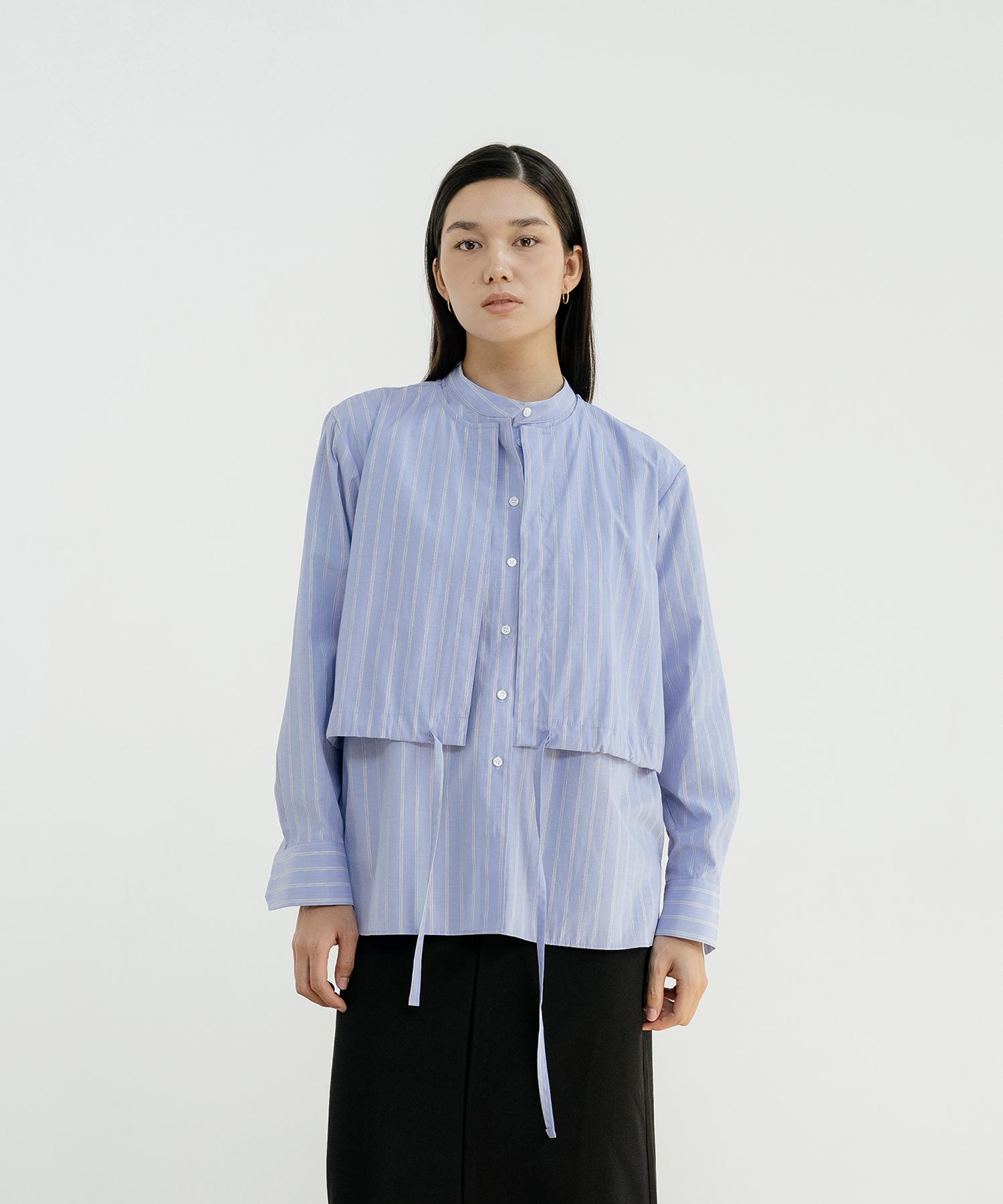 Unis Striped Double Layer Shirt Blue Stripe