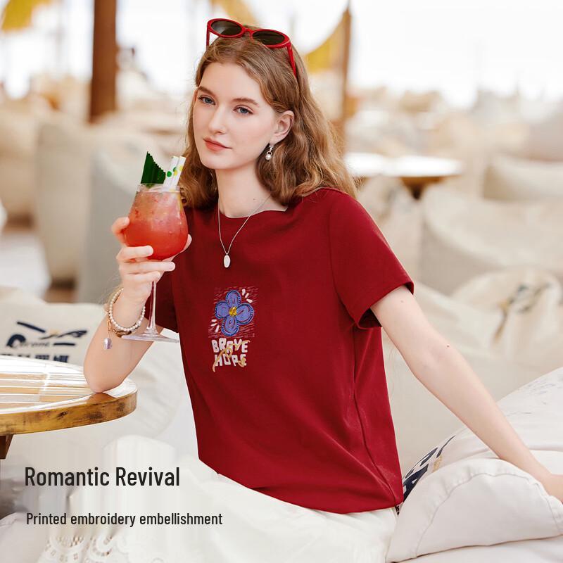 Women's Vintage Floral Print Short Sleeve T-Shirt