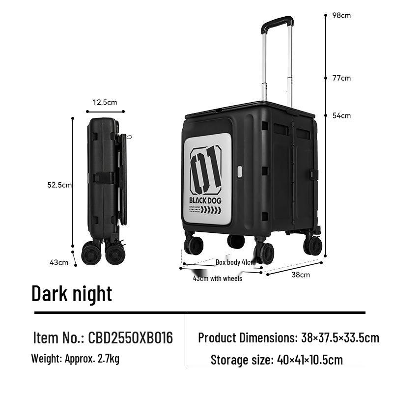 Xinghui Black Dog Double Door Folding Stroller & Outdoor Camping Trolley Bag чёрный/полночь
