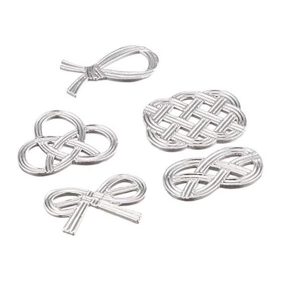 Nousaku Chopstick Rests - Musubi - Set of 5 [100% Tin] 501712 Mizuhiki Knot Motif, Tin, Antibacterial, Tableware, 5 Designs, Paulownia Box