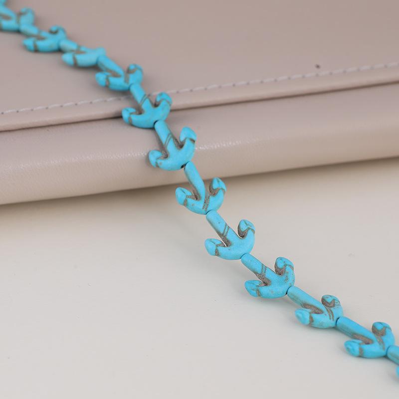 Imitation Turquoise Anchor Spacer Beads for DIY Jewelry Making 13x16mm/Strand/About 24 pieces синий