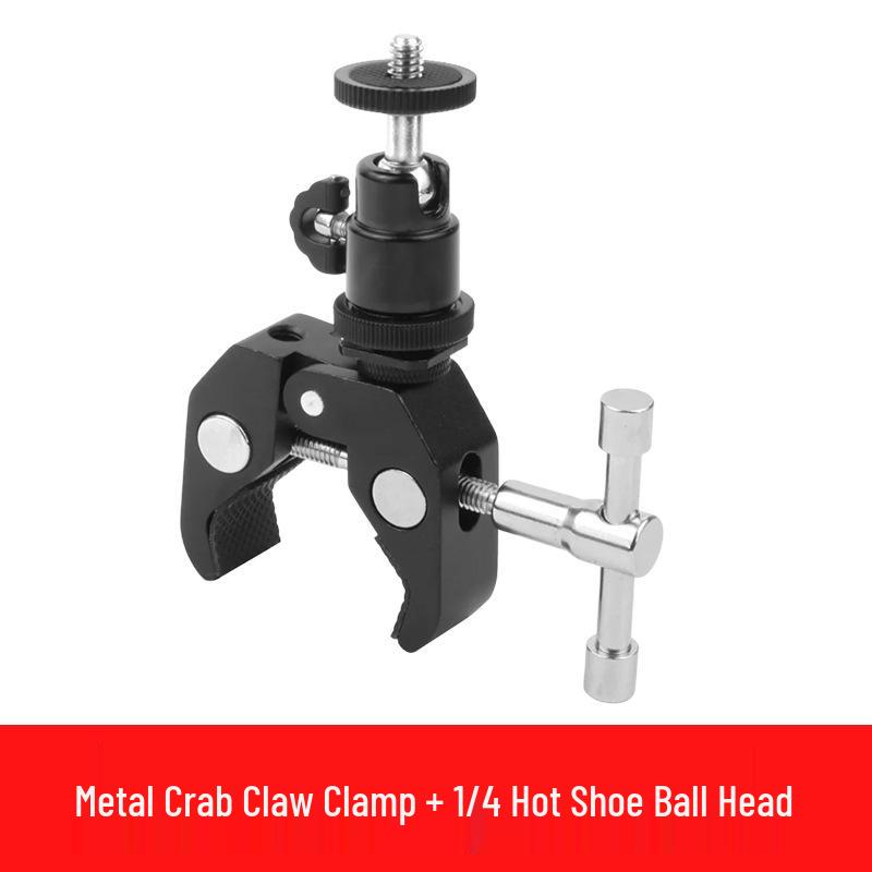 Mobile Live Streaming Stand with Metal Extension, Rotating Ball Head & Double 1/4 Clip - Multi-functional Desktop Magic Arm.