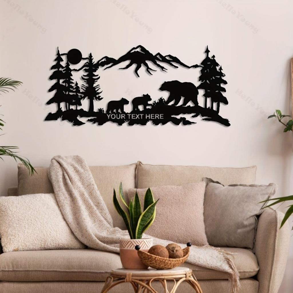 Customizable Metal Sign Bear Silhouette Fairy Tale Hot Sale Home Garden Kitchen Dining Decor