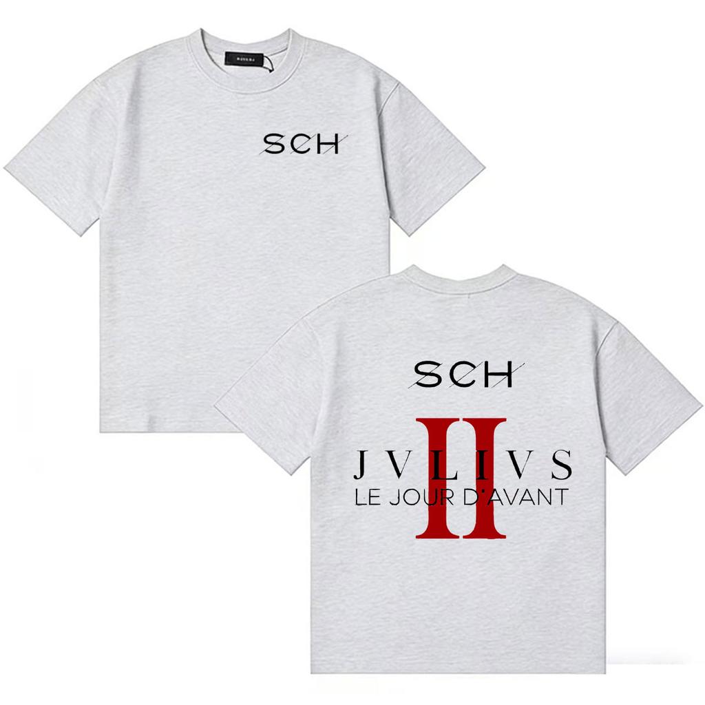Rapper SCH Album JVLIVS Graphic Harajuku Casual Oversized Retro TShirt for Unisexs Women Y2K Cozy Cotton Summer Streetwear Tshrit