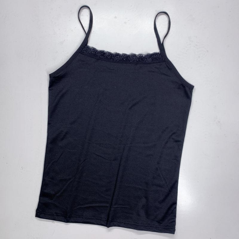 

[Packing] Solid color sling vest women s summer versatile sling neckline lace small sling sexy vest L чорний