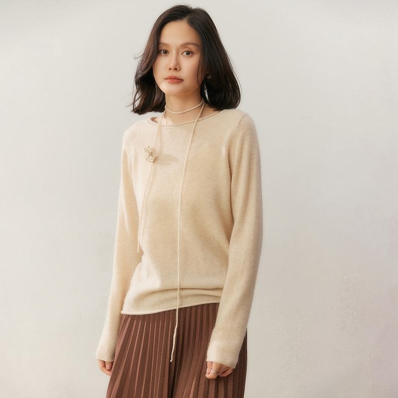 Qinghe 100% Pure Cashmere Women's Sweater - Ultra Soft Luxury Winter Pullover