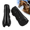 Horse Leg Boots PU Shell Elastic Neoprene Secure Horse Leg Guard for Tendon Blood VesselsBlack Front Legs M