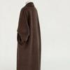 Women's Double-Sided Woolen Coat - Casual Loose Fit, Mid-Length, Suit Collar, Long Hair, Autumn/Winter 2025 Collection