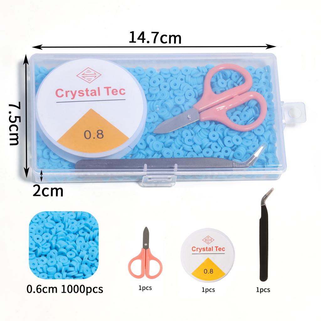 1000pcs/box Multi-color Polymer Clay Beads Clay Beads Slices, Polymer Clay Spacer Bead Chips Beads For Jewelry Making DIY Handmade Accessories