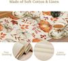 Fall Pumpkin Maple Leaves Linen Table Runner Holiday Party Decor Washable Kitchen Dining Table Runner Autumn Decorations