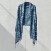 Used Beautiful condition, 100% cashmere, paisley pattern, large, thin, UV protection, gray