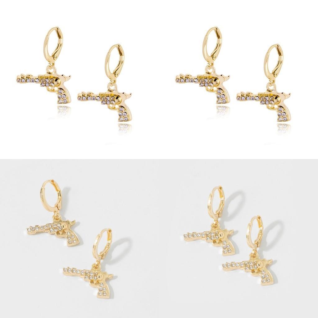 Trendige Ohrringe mit Pistolenanhänger aus Metalllegierung – Einzigartiger Streetstyle-Schmuck für Damen