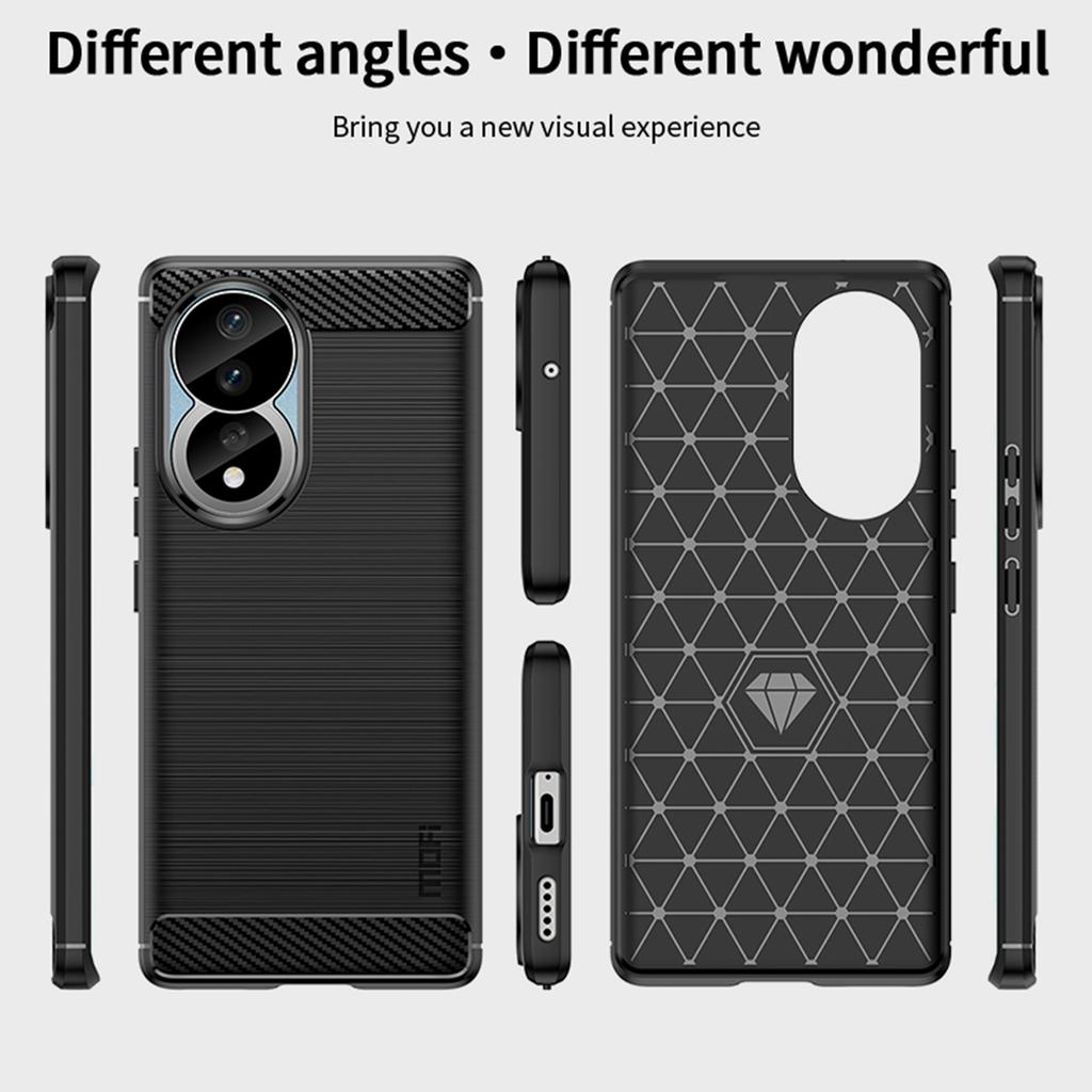 MOFI JK TPU Series-1 for Honor 90 Carbon Fiber Soft TPU Case Anti-scratch Brushed Phone Cover