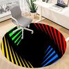1pc Colorful Stripes Carpet, Round Non Slip Durable Large Size Office Carpet, Suitable for Office