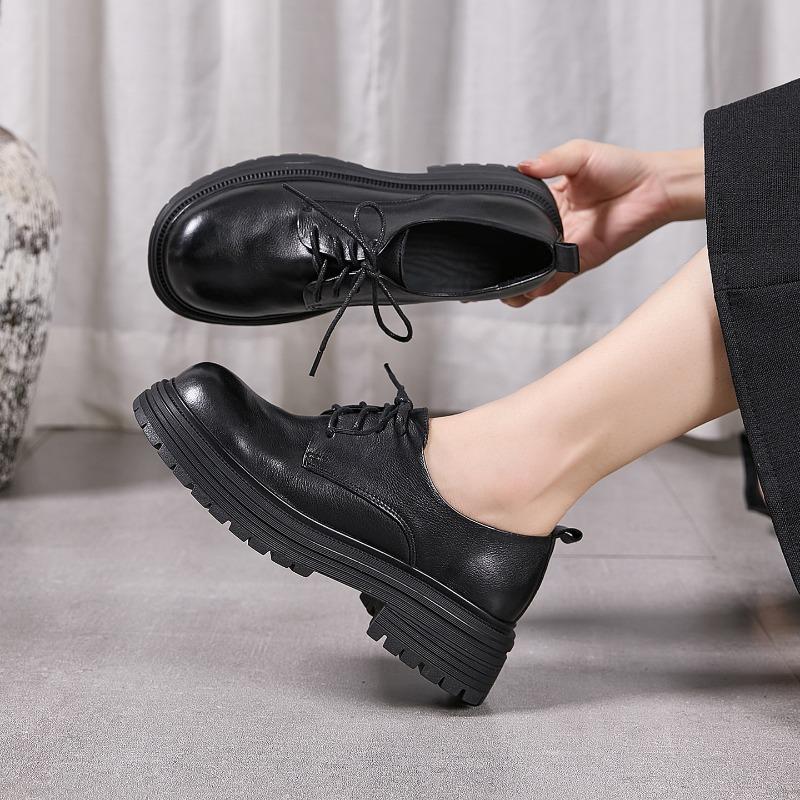 Classic Single Shoes with Thick Soles, New Style, Round Toe, Versatile and Comfortable, Casual Platform Women's Shoes